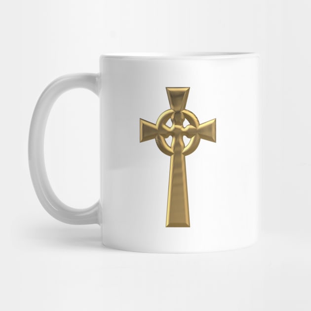 Golden 3-D look Celtic Cross by Artist4God